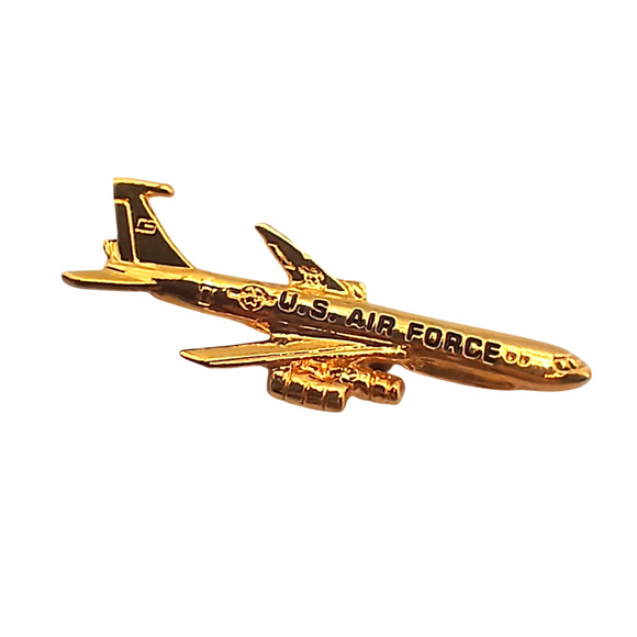 U.S. Air Force Jet Lapel Pin Gold Tone Military Bomber Tie Tack Aviation Gift - Picture 3 of 11